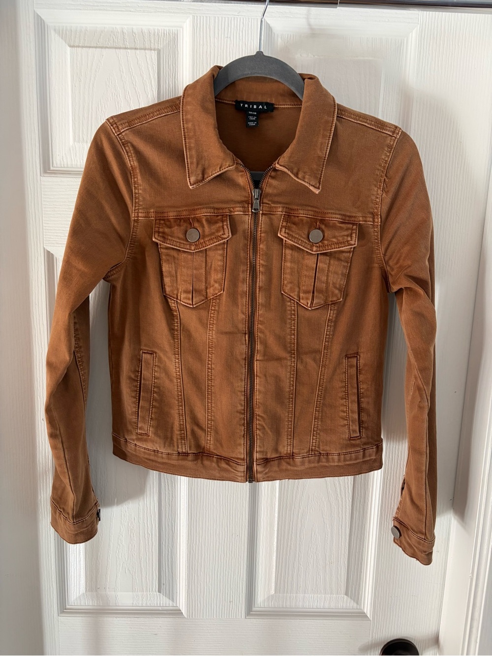 Tribal Jeans Women's Rust Brown Zip Jacket